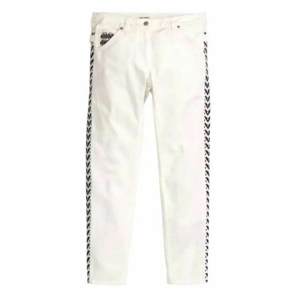 Isabel Marant Pour H&M Boyfriend Jeans Stripe Embroidered Chevron  ( US 2 ) - Picture 6 of 11